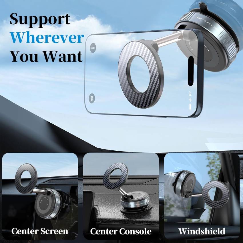 Magnetic Car Mount with Ultra Vacuum Suction Cup