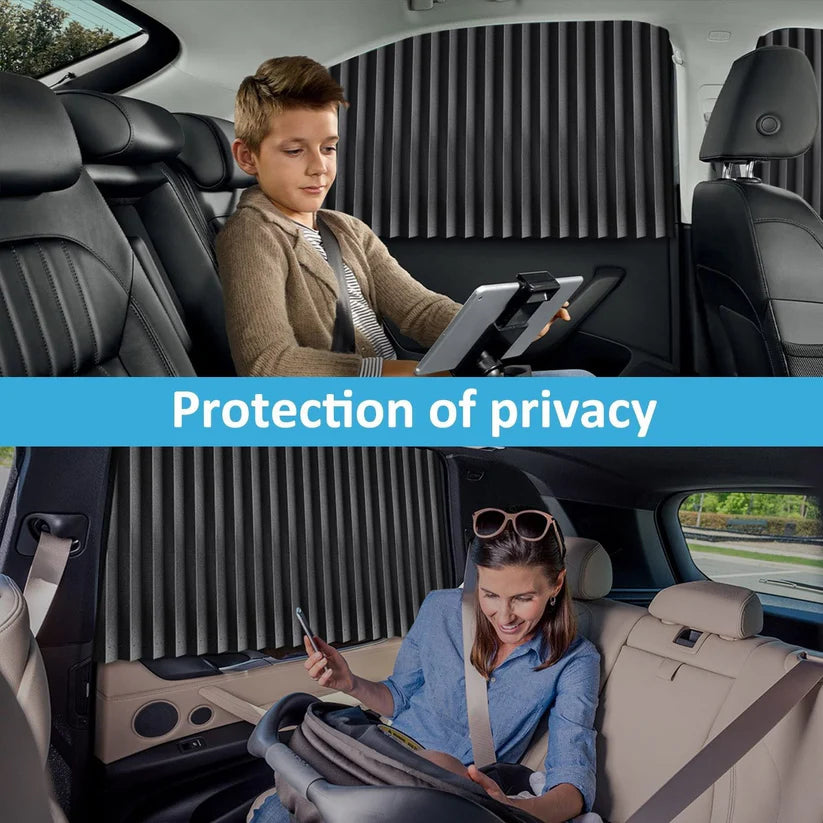 Universal Magnetic Car Window Sunshades (4 Pcs) - Black Color